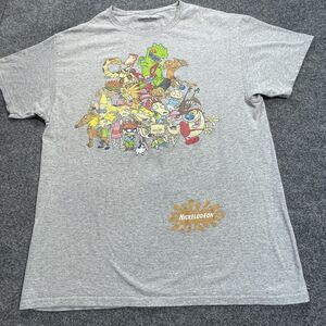 Nickelodeon T-Shirt Mens.Graphic Print Cat Dog Ren & Stimpy Arnold Rug Rats Lg